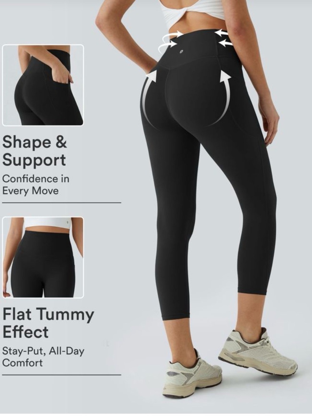 HALARA UltraSculpt™ High Waisted Tummy Control Pocket Shaping Training Capri
